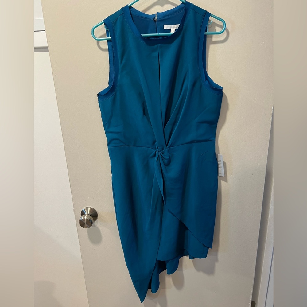 NWT blue slightly asymmetrical twist dress